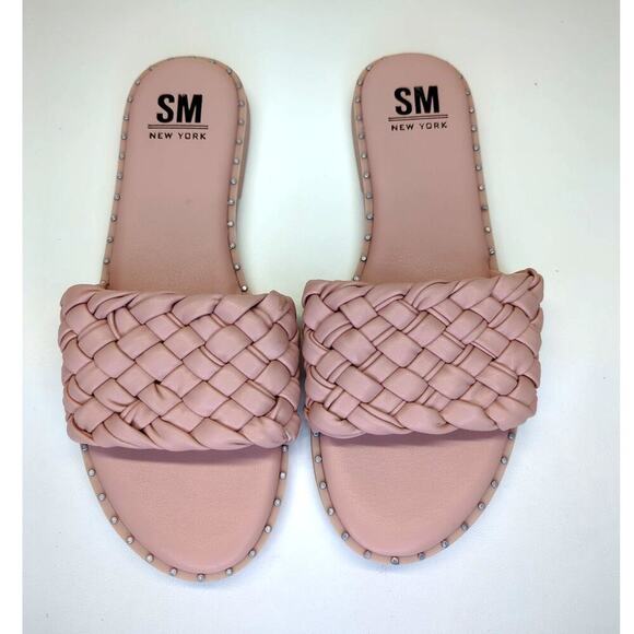 SM New York Sandals Blush Pink Braided Slip on Size 8 - Picture 1 of 6